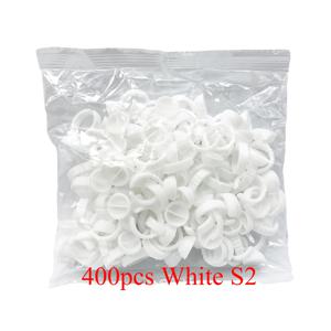 TEMU 400개 일회용 플라스틱 네일 아트 타투 글루 링 홀더 속눈썹 연장 링 글루 홀더 손가락 미용 도구