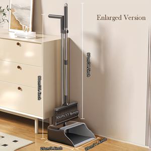 TEMU 더 큰 크기와 튼튼한 가정용 빗자루와, 애완동물 털 제거를 위한 빗이 포함된 독특한 디자인의 먼지 받침이 특징인, 거실 및 침실에서 사용하기에 적합한 빗자루 세트