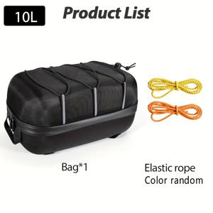 TEMU 2.64갤런 하드 쉘 자전거 후방 시트 백, 리어 랙 백, 산악자전거 안장 가방, 탄력 스트랩 세 개 포함