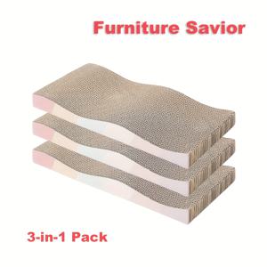 TEMU 1/2/3/4/5개 내구성 좋은 골판지 고양이 스크래처 | 양면, 털 빠짐 없음, 가구 보호 및 고양이 지루함 해소 효과