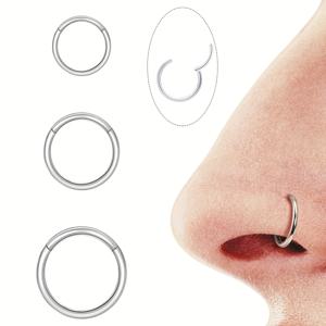 TEMU 16G 316 316 스테인리스 스틸로 제작된 코 홀퍼 3개 세트. 남녀 모두에게 적합합니다. 이 바디 피어싱 주얼리 링은 코, 귀, 입술에 사용할 수 있으며, 8, 10, 12mm 사이즈의 무봉제 디자인으로 제공됩니다.