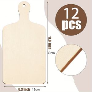 TEMU 손잡이가 있는 레이저 컷 목재 보드 4/8/12개 세트, 16x30cm/6.3x11.8인치 - 그림 그리기, 나무 굽기용 공예 블랭크 보드, 홈 데코, 친구 및 가족을 위한 선물