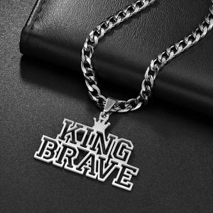 TEMU 맞춤형 4MM 쿠바 체인 이름 목걸이, 개인 맞춤형 킹 크라운 목걸이, 304 스테인리스 스틸 할로우 라인 이름판 펜던트 목걸이, 남성을 위한 선물, 남녀 모두를 위한 트렌디한 주얼리