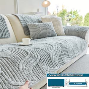 TEMU 1개 플러시 미끄럼 방지 소파 커버 - 모던 럭셔리, 반려동물 친화적, 통기성 소파 커버, 거실, 침실, 사무실 장식용 | 우아한 텍스처 디자인 | 아늑한 소파 액세서리, 소파용 커버