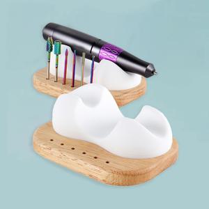 TEMU 2 in 1 네일 드릴 홀더 스탠드 (6구) | 네일 드릴 비트 보관 및 네일 폴리셔 펜 브래킷 (네일 살롱 및 가정용)