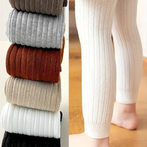 TEMU 6피스 여아 캔디 컬러 레깅스 | 올 시즌, 캐주얼 스타일, 스키니 핏, 편안하고 통기성 좋음, 유아 여아 팬티스타킹