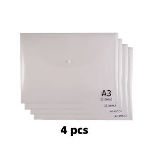 TEMU A3 스냅 버튼 문서 가방 4개 세트, 투명 보관 파우치, 종이, 책 및 시험에 적합, 학교, 사무실 및 교실 정리에 완벽하며 사무실 및 학용품으로도 사용 가능