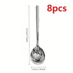 TEMU 8개 스테인리스 스틸 망치 스푼 세트 - 수프, 케이터링 및 주방 사용에 적합