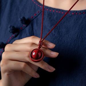 TEMU 14mm 마노 비즈가 특징인 미니멀한 중국 스타일 목걸이. 행운과 재물을 상징하며 남녀 모두의 데일리룩에 적합하며 어버이날 선물로 완벽합니다.