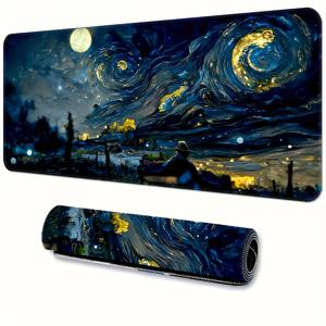 TEMU 대형 확장형 게이밍 및 오피스 마우스 패드 - 두꺼운 미끄럼 방지 고무 베이스 데스크 매트, 정밀 잠금 가장자리, 세탁 가능 - PC, 컴퓨터, 랩탑 사용에 이상적인 선물