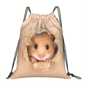 TEMU 비후두 귀여운 햄스터 베개 백팩 - 카툰 햄스터 디자인, 소프트 쉘, 혼합 컬러, 조절 가능한 끈 잠금장치, 세탁 가능, 하이킹·여행·스포츠 및 야외 활동용, 햄스터 의류 액세서리, 장난기 넘치는 디자인, 실용적인 포켓 디자인