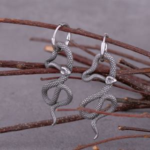 TEMU 2개/바이킹 동물 뱀 이어링, 유트로스 힙합 펑크록 파티 남자매력 주얼리