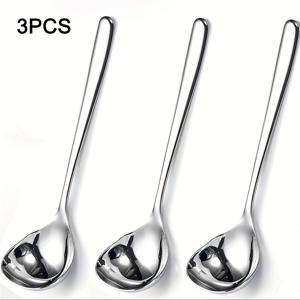 TEMU 3개 고품질 304 스테인리스 스틸 라면 숟가락, 두꺼운 한국식 요리용 숟가락/소스 뒤집기 숟가락, 크리스마스/할로윈/새해/어머니날/친구 선물 추천, 미러 폴리싱, 식기세척기 사용 가능, 최고의 크리스마스 선물