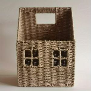 TEMU 매력적인 그리드 창문이 있는 종이 로프 정리함, 다용도 데스크탑 또는 벽걸이 수납 박스 - 신문, 편지, 장난감, 화장품 선물용 선반 바구니