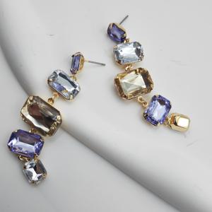 TEMU 고급스러운 느낌의 긴 직사각형 기하학 귀걸이