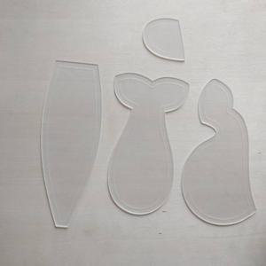 TEMU 고래 아크릴 인형 패턴 템플릿 4개 세트 - 세탁 및 재사용 가능, 재단 정확도, 사랑스러운 플러시 인형 퀼팅 가이드, 수제 프로젝트를 위한 효과적인 공예 도구, 패션 인형 재봉 디자인