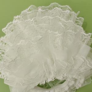 TEMU 1개 우아한 화이트 레이스 트림 - 신축성 있는 레이어드 프릴 엣지, 웨딩 드레스, 생일 가운용 DIY 공예품 - 빈티지 플로럴 장식, 공주 의상 및 정장용 재봉 & 뜨개질 소재, 섬세한 장식, 브라이덜 디자이너를 위한 레이스 드레스, 꽃무늬 장식, 핸드메이드 디테일링, 패션 디자인