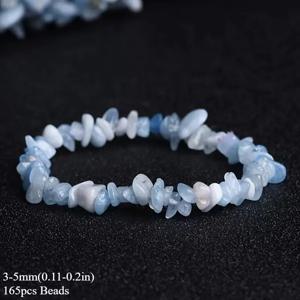 TEMU 3-5mm 천연 스톤 비즈 & 비즈 어소트먼트, 우아한 라이트 블루 아쿠아마린 불규칙 크러쉬 스톤 비즈, 참 주얼리 DIY 만들기, 팔찌 목걸이 액세서리, 페스티벌 선물, 핸드메이드 공예