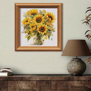 TEMU 1세트 - 창의적인 부케 테마 십자수 페인팅 키트, DIY 자수실 공예, 11CT 십자수 자수화, 가정 공예 애호가를 위한 선물. 거실 및 침실 장식용 벽 예술을 위한 완벽한 선택! 14.17x14.17인치, 프레임 없음