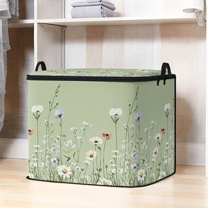 TEMU 1개 대용량 별 뚜껑 보관함 컬러풀 플로랄 프린트, 접이식 담요 및 이불 정리함, 내구성 있는 지퍼, 완벽한 휴일 선물, 침대 밑 수납, 뚜껑이 있는 정리함, 뚜껑이 있는 정리함, 덮인 보관함, 초대형 이불 정리함, 보관함, 보관함, 보관함, 보관함, 약 보관함, 보관함, 보관함, 보관함