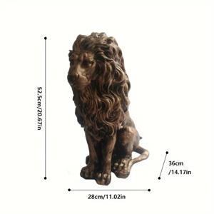 TEMU 클래식 레진 사자 조각상 - 빈티지 사자 조각상 / 야외용, 현실적인 사자 조각상, 현관, 결혼식용, 내구성 있는 레진 사자 피규어, 행운의 상징적 사자 조각상 선물