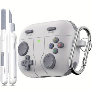 TEMU 에어팟 프로 3 케이스 커버 + 클리너 키트, Getino 게임 케이스 for Pro 3 2025 귀엽고 재미있는 충격 방지 보호 케이스 (남성 여성용)