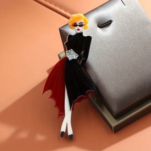 TEMU 1개 아크릴 핸드메이드 패셔너블 모던 정장 드레스 레이디 브로치, 휴일 선물