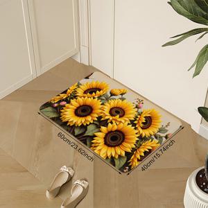 TEMU 주방용 바닥 매트, 해바라기와 컨트리 요소 패턴 프린트 매트, 주방, 농가풍, 복도, 세탁실, 욕실, 실내 장식용 매트, 완벽한 집 꾸미기 및 집들이 선물