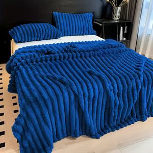 TEMU 따뜻하고 포근한 빈티지 스타일 인조 토끼털 담요. 소파, 침대, 야외 캠핑에 적합하며 선물용으로도 좋습니다.