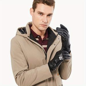 TEMU BISON DENIM 남성용 겨울 양가죽 장갑 - 따뜻하고 내구성 좋은 터치스크린 풀핑거 호환, 야외 활동, 운전, 사이클링용, 선택을 위한 이상적인 선물