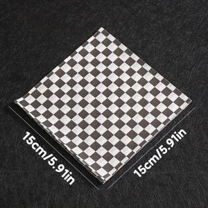TEMU 피크닉, 축제, 마켓, 바베큐에 적합한 5.91인치 흑백 체크 무늬 방유 종이 500매. 트레이, 바구니, 버거 및 기타 기름기 많은 패스트푸드 포장에 이상적입니다.