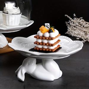 TEMU 정원회색 유럽 스타일 세라믹 토끼 디저트 접시 (연회용), 스테이크, 파스타, 빵, 스시, 애프터눈 티, 브런치, 샐러드, 과일, 케이크에 적합