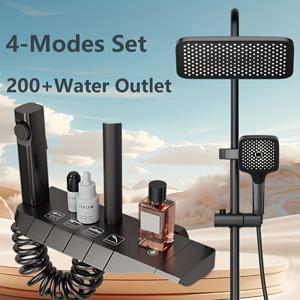 TEMU 고급스러운 레인 샤워 헤드, 핸드헬드 샤워 부착 장치, 비데 스프레이가 특징인 컴팩트 샤워 시스템. 가정 욕실 및 크리스마스 선물로 적합. 샤워 전용.