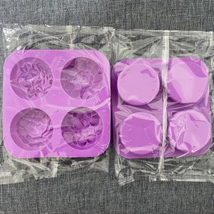 TEMU 다양한 꽃무늬 디자인의 4칸 실리콘 비누 몰드, 양초 제작 및 홈 데코에 적합