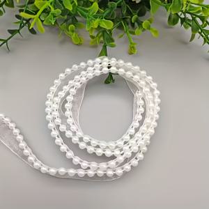 TEMU 3야드 진주 레이스 프린지 및 파이핑 비즈 벨트 - 신발, 가방, 의류, 모자용 단면 고급 프린지 트림 - DIY 공예용 장식 레이스 리본, 민족 스타일 액세서리