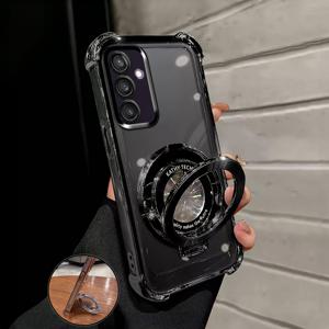 TEMU 폰 케이스: 럭셔리 전기도금 패션 투명 폰 케이스, 접이식 스탠드 내장, 내장형 4개 에어백 보호 소프트 커버 [낙하 방지 충격 방지], 고품질 내구성, 남녀공용 스타일리시 디자인, 삼성 갤럭시 S25 S24 S23 - 울트라 FE 엣지 플러스, 노트 20 10+용