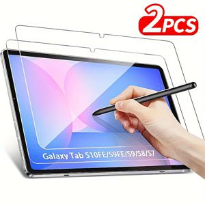 TEMU 삼성 갤럭시 탭 S10 FE/S9 FE 5G & S9/S8/S7 (11인치) 태블릿 화면 보호 필름 2개, 강화 유리 광택 9강 - 스크래치 방지, 갤럭시 탭 S10 FE/S9 FE 5G/S9/S8/S7 11인치 태블릿 케이스 호환, 삼성 탭 S10 FE/S9 FE 5G/S9/S8/S7 (11인치) 호환