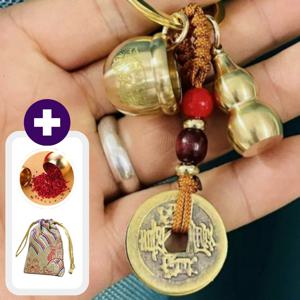 TEMU 고급 황동 열쇠고리 증정 소원 행운 키링