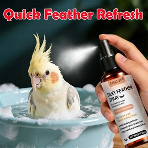 TEMU FAELUTE - 앵무새 & 코카티엘용 깃털 관리 스프레이 - 목욕 목욕 시간 유도, 매끄럽고 윤기 나는 깃털 마무리, Y-모양 룩 완성, 간편한 스프레이 루틴으로 매일 관리, 가볍고 빠른 건조감, 실내 케이지 사용