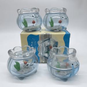 TEMU 투명한 리얼리스틱 수영 PVC 금붕어 탱크 피규어 - 귀여운 표정, 데스크탑/침대 옆 장식용 컴팩트 어항, , 생일 및 선물에 적합 - 수족관 (관리 불필요)