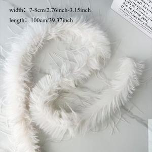 TEMU 인조 칠면조 깃털 스트립, 39.37인치 인조 퍼 트리밍 스트립 - 웨딩드레스, 크리스마스 트리, 파티 장식, 공예품에 적합 - 인조 퍼 트리밍 깃털 스트립, DIY 프로젝트, 재봉 프로젝트 및 휴일 가정 장식에 적합, DIY 재봉 프로젝트 | 부드러운 깃털 스트립 | 부드러운 퍼 트리밍 | 장식용 액세서리 | 공예 애호가