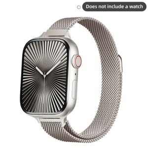 TEMU 애플워치 울트라/시리즈 1/2/3/11/10/9/8/SE/7/6/5/4/3/2/1 호환 스테인리스 스틸 메쉬 자석 밴드 - 슬림 슬림 밀라네즈 루프 시계 스트랩, 아이워치 38mm 40mm 41mm 42mm 44mm 45mm 46mm 49mm 호환 - 남성 & 여성용