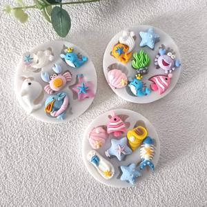 TEMU 오션 케이크 장식용 퐁당 몰드 3개, 조개껍질 초콜릿 캔디 실리콘 몰드 푸딩 젤리 무스 클레이 석고 레진 비스킷 마지팬 꽃 페이스트