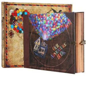 TEMU 스크랩북 포토북, 우리의 모험 책 스크랩북 포토앨범 레트로 스타일 엠보싱 레터 커버 여행 다이어리 저널 스크랩북 키트, 커플 기념일 결혼 선물, 베스트 프렌드 선물