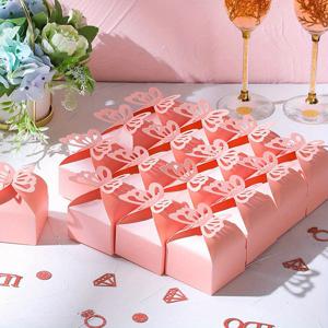 TEMU 20개입 작은 선물 상자 생일 결혼식 파티 사탕 진주 광택 종이 나비 사탕 상자 사각 상자 웨딩 사탕 종이 상자