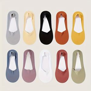 TEMU 여성용 여름용 얇은 깔창 없는 슬립 오프 방지 양말 10켤레