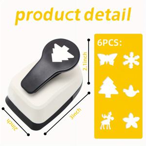 TEMU 다양한 디자인 모양의 25mm 종이 공예 구멍 펀칭기, 스크랩북, 카드, 공예 (나비, 눈꽃, 크리스마스 트리, 사슴, 꽃, 비둘기) 제작에 적합