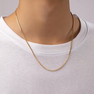 TEMU 남성용 18K 금도금 컬러 목걸이, 스테인리스 스틸 재질로 제작되어 스타일리시한 외관으로 완벽한 주얼리 선물입니다.