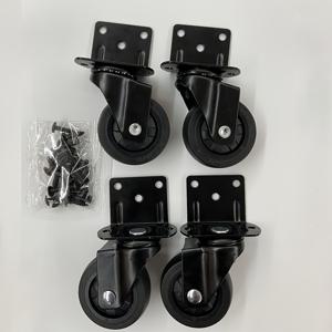 TEMU 헤비 듀티 4x2인치 스위블 캐스터 포함 - 부드럽고 조용한 롤링 & 바닥 보호 - 타일, 카펫, 목재 및 대리석 바닥용 내구성 있는 TPR 고무 바퀴 - 블랙, 다용도 캐스터 | 로우 캐스터 | 내구성 있는 구조