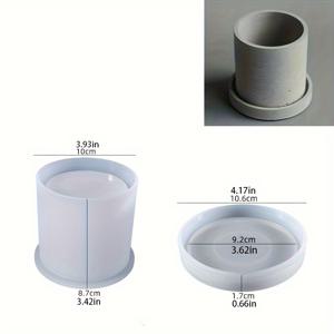 TEMU 원형, 사각, 육각형 화분용 실리콘 몰드, 레진 몰드, 필통, 석고 용기, 콘크리트 화분, 육각형 시멘트 화분, 다육 식물 재배용 화분 몰드, 양초 홀더, 아로마 컵 몰드